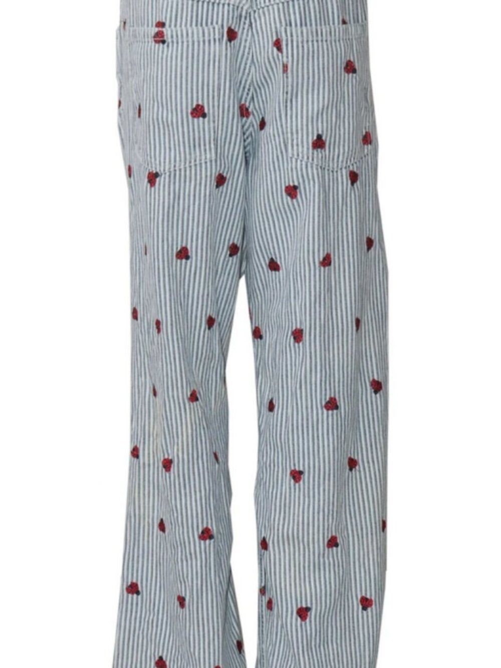 Free People We The Free Bugged Out Straight-Leg Jeans Railroad Stripe Print 25 - Picture 9 of 12
